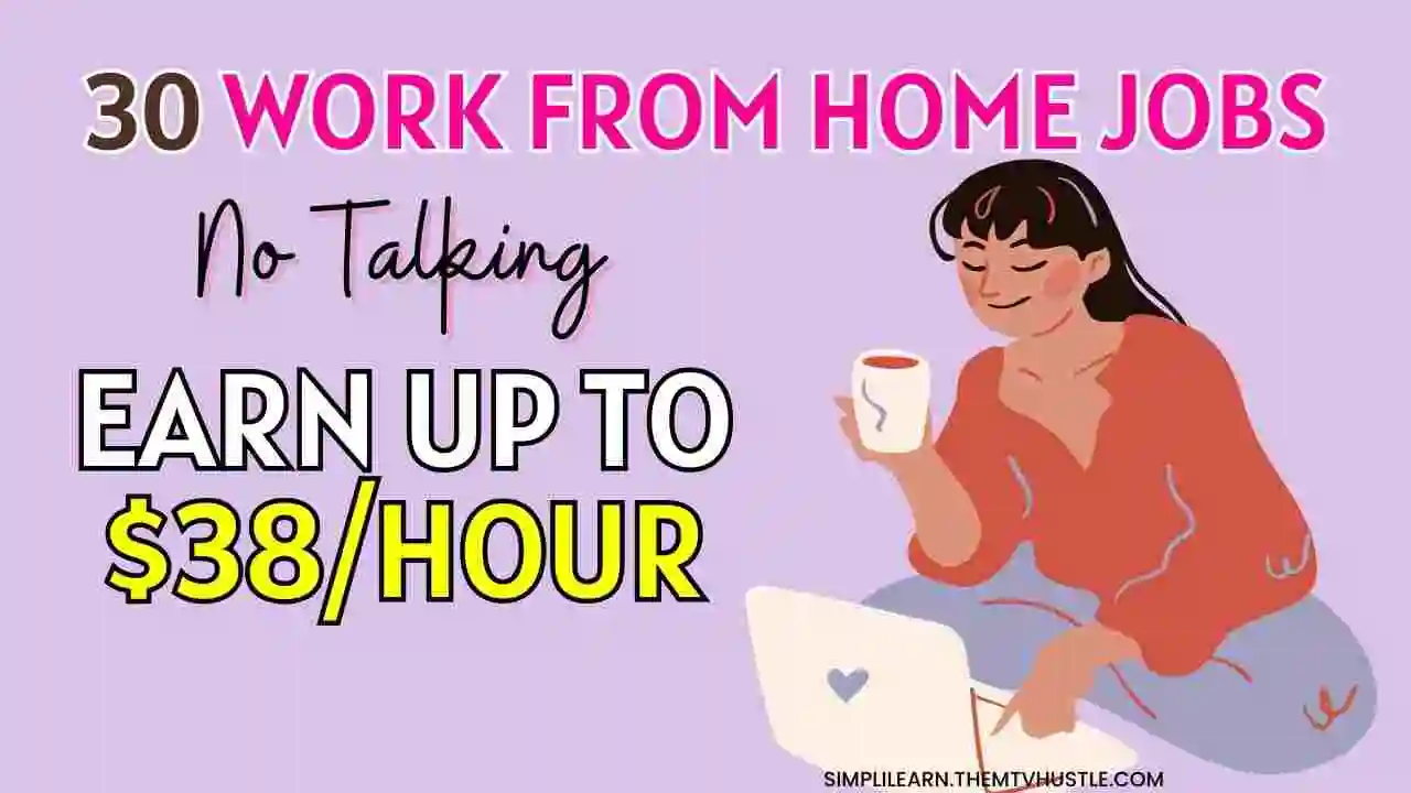 30 Work from Home Jobs That Require No Talking Earn Up to $38 Per Hour