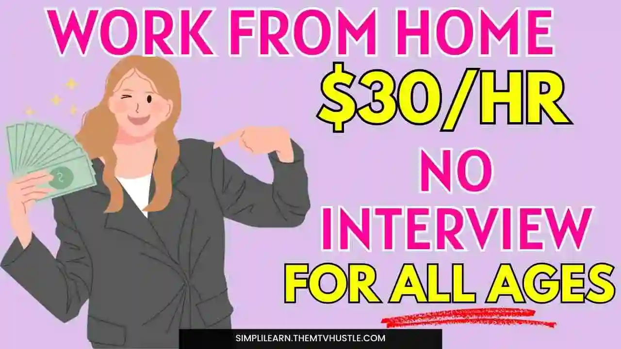 $30/hr No Interview Work From Home Jobs 2024 for All Ages