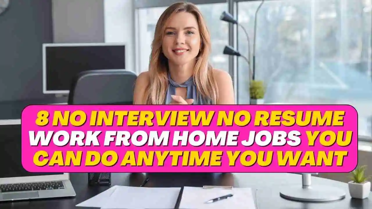 8 No Interview No Resume Work From Home Jobs You Can Do Anytime You Want