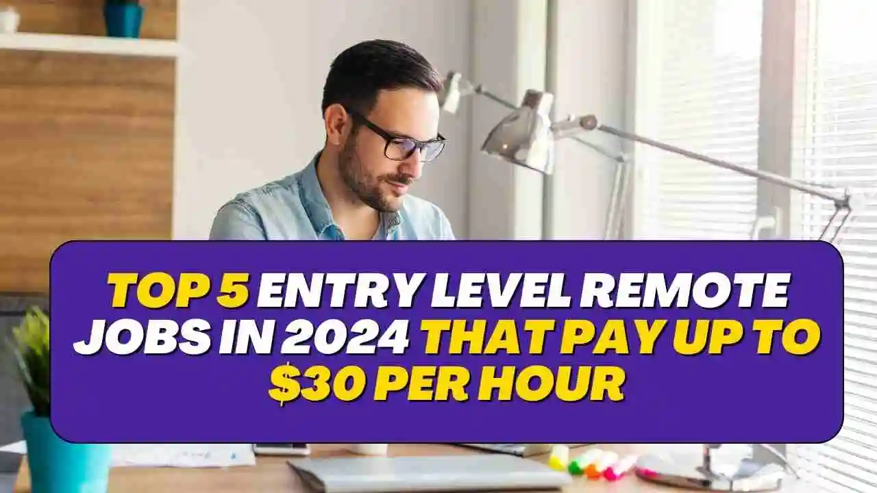 Top 5 Entry Level Remote Jobs in 2024 That Pay Up to $30 per Hour