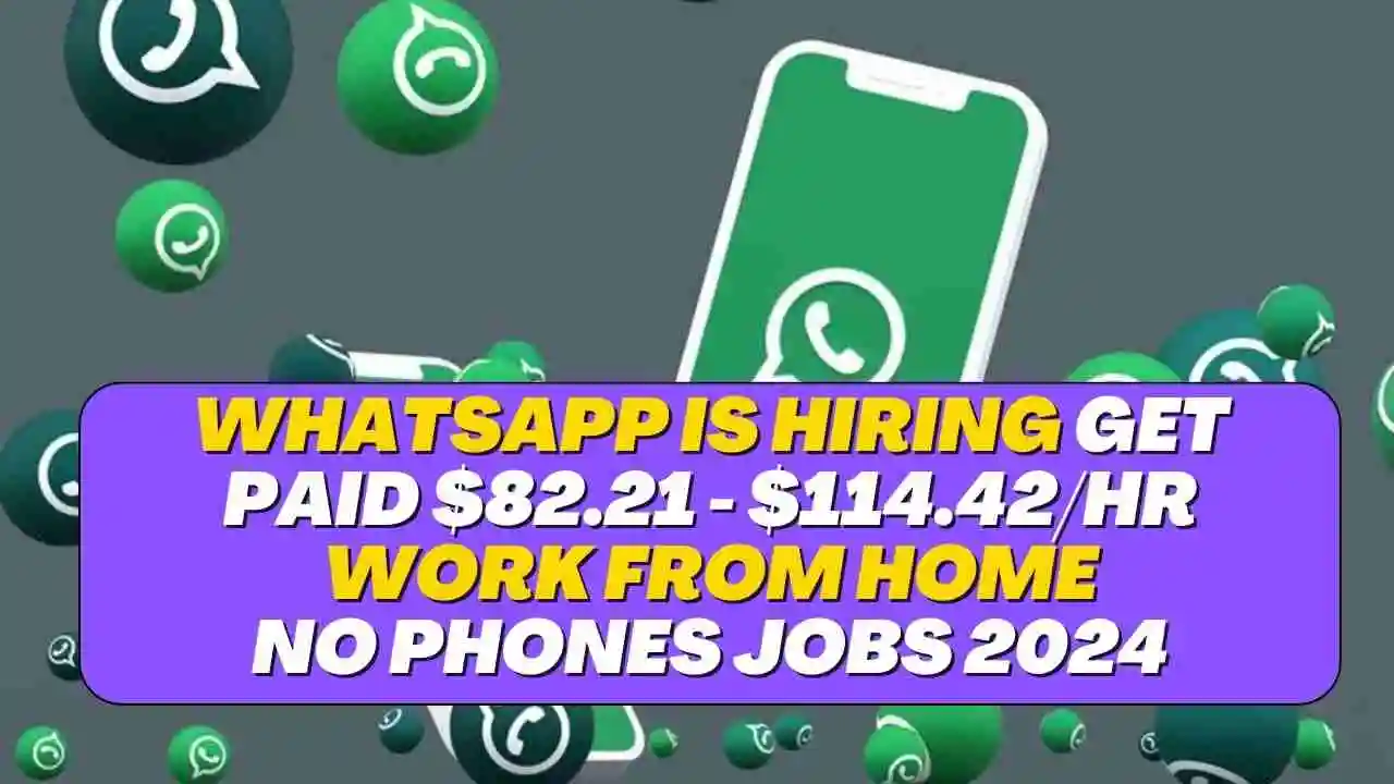 WhatsApp is Hiring Get Paid $82.21 - $114.42/hr Work From Home No Phones Jobs 2024